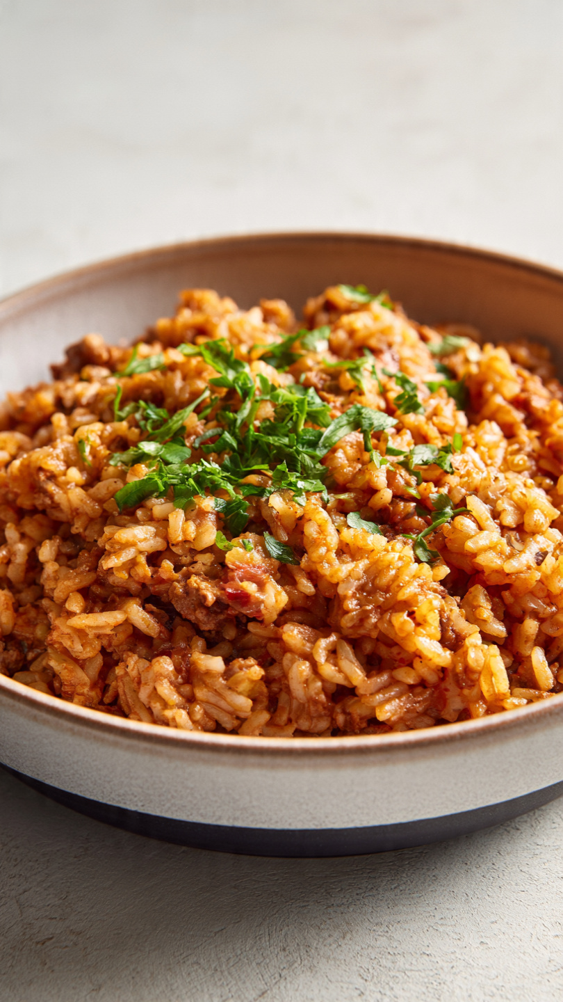 Cheesy Mexican Ground Beef and Rice Skillet