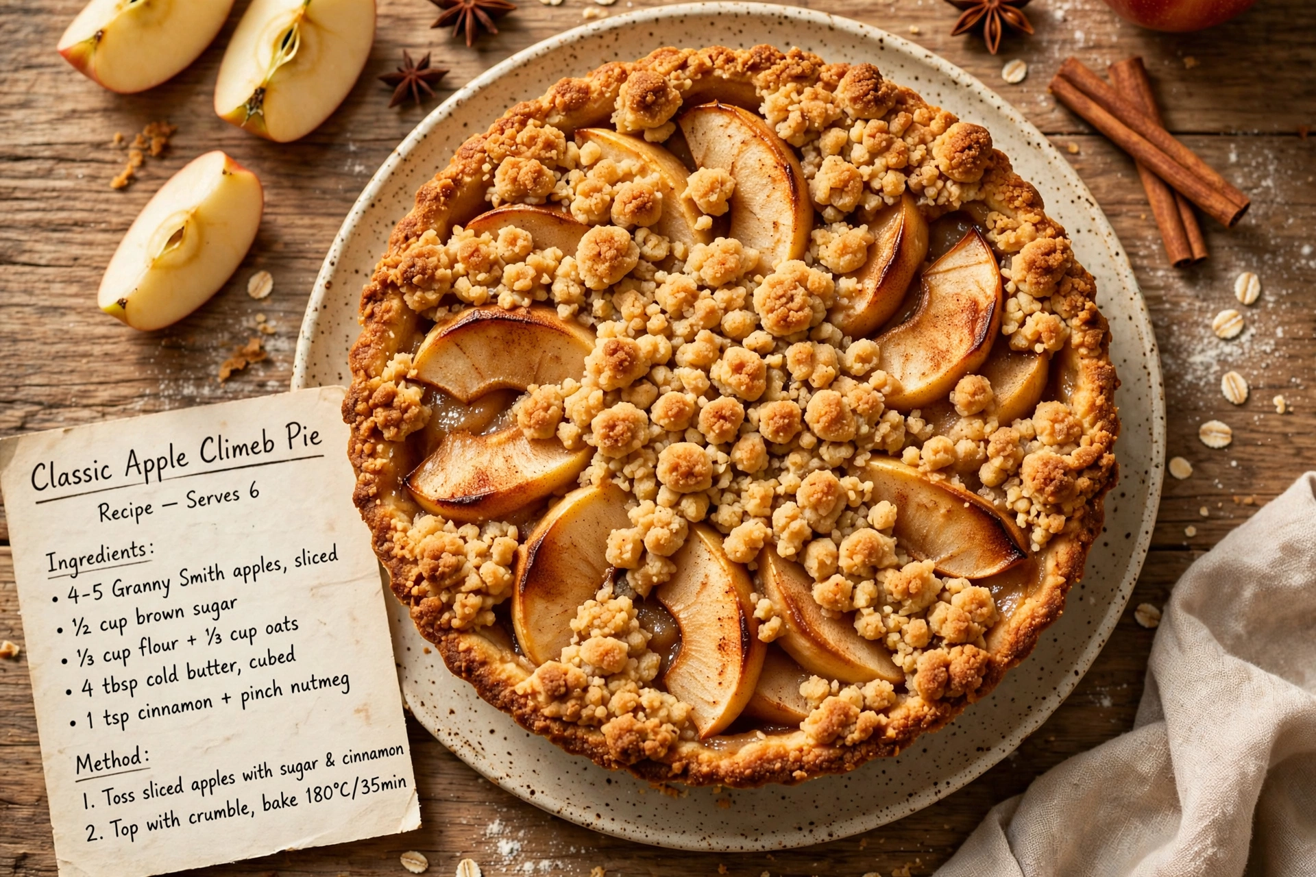 Classic Apple Climeb Pie
